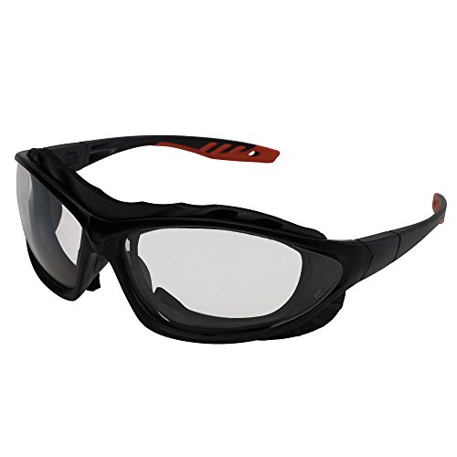 Jackson Safety V50 Epic Safety Eyewear (33347), Indoor / Outdoor Anti-Fog Lens with Interchangeable Temples and Head Strap, Black Frame, 12 Pairs / Case