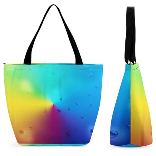 Sac de shopping pour voyage grand format imprimé gouttes d'eau colorées pour femme