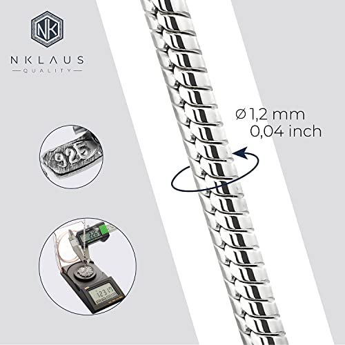 Collier serpent argent 925 de 55cm la chaîne anti-nœuds robuste et confortable
