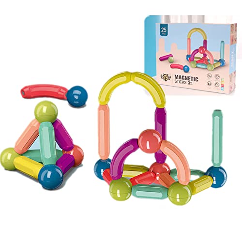 Magnetic Balls and Rods Set， Magnetic Balls, Magnet Building Sticks Set, Building Blocks Tiles, STEM Stacking Toys for Kid Age 3+  (25)