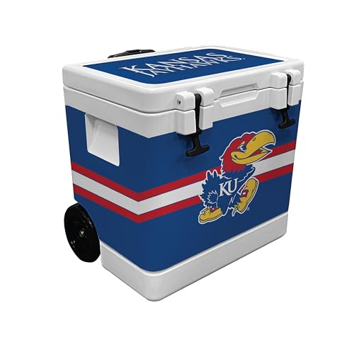 INDIGO FALLS College 37-Quart Rotomolded Wheeled Cooler (Kansas Jayhawks)