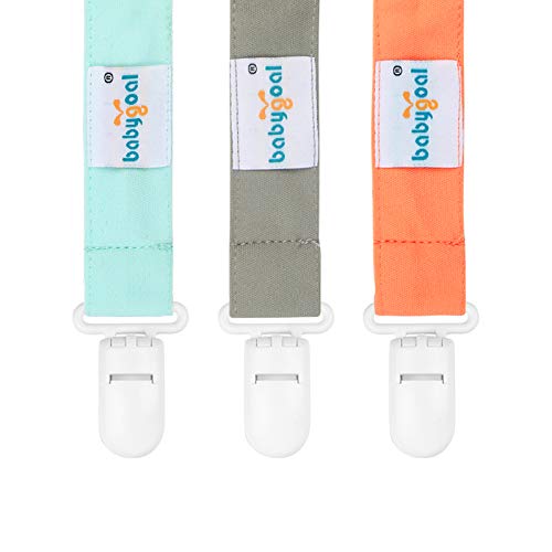 Babygoal Neutral Pacifier Clips Solid Color, 3 Pack Pacifier Holder For Boys And Girls Fits For Most Pacifier Styles And Baby Gift Ps01 #TOP3