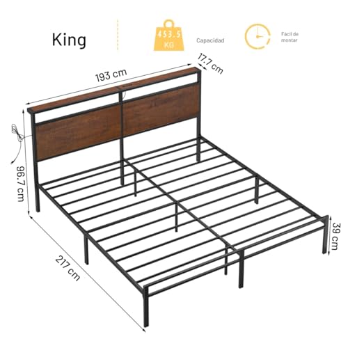 Opiniones de Base para Cama King Size Con Cajones disponible en línea. 29 Base para Cama King Size Con Cajones marca HOMELYA (2)