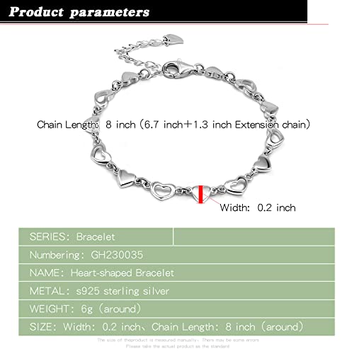 925 Sterling Silver Infinity Love Heart Link Bracelets Women Cute Animal Little Rabbit Bangle Jewelry Gifts For Wife Her,6.7in +1.3in Extender Chain3