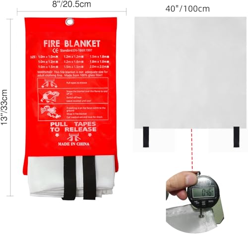 Image of Fiberglass Emergency Fire Blanket 4 Pack Fire Suppression Retardant Blanket Suppression Flame Fireproof Welding Fireplace,School,Stove,Grill,Camping,Car,Picnic,Caravan,Office,Warehouse Survival