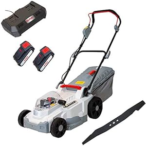 IKRA Accu Grasmaaier Mulchmaaier ICM 2/2037 incl. 2x accu & dubbele snellader, incl. reserve mes