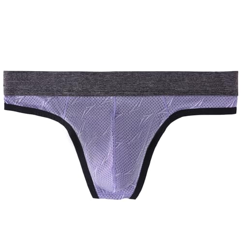 Summer Code Mens Mesh Thong Underwear Elastic Waistband T-Back Underwear Pack2