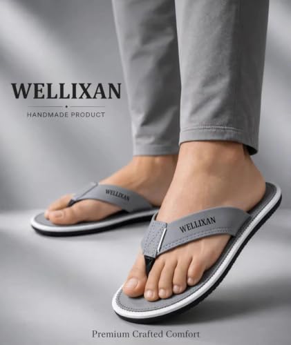 Image of Faux Leather Flip Flops Slipper | Light weight EVA | Anti-Slip Comfortable Thong Slippers | Soft Cushioned Footbed | Durable Casual Daily Wear Slipper | (Size 6-10)