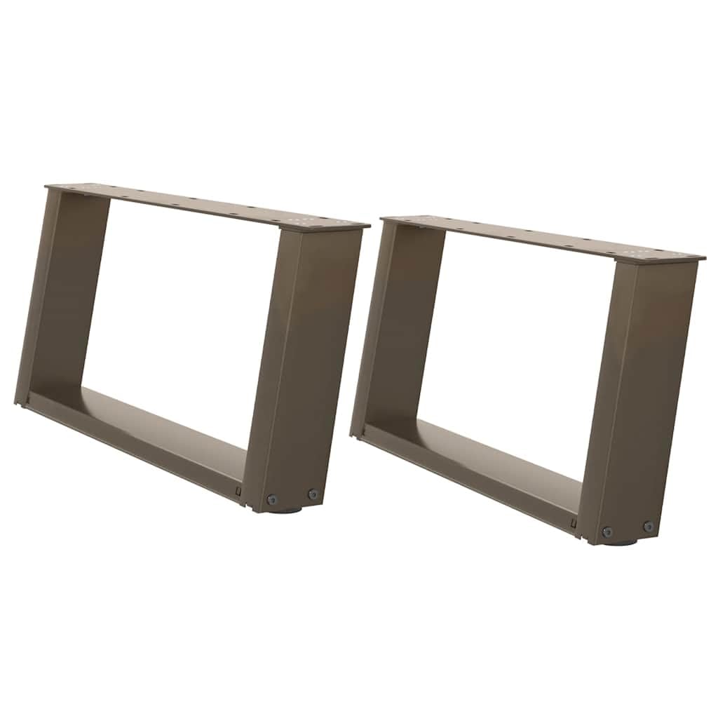 Gambe per tavolo da centro a forma di U, in acciaio, 60 x 30-31 cm, 2 pezzi