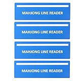 BOXOB 4stk Mahjong-Linienleser, 15,5 x 5 cm Helle Mahjong-Regelhilfe Kartenlinienführer Finder für Anfänger Mütter und Spielerinnen (Dunkelblau)