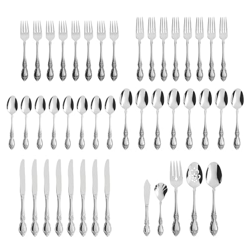 Oneida Louisiana 45-Piece 18/8 Silverware Set for 8, Flatware - image 2