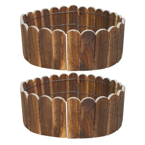 Valla de jardín de madera, 120 x 15 cm, flexible, decoración de jardín, mini valla para jardín