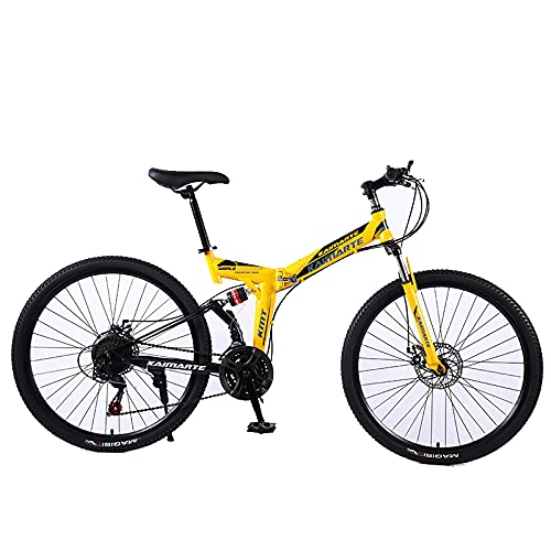 ASPZQ Dual-Scheibenbremse-Faltrad, Komfortables Mobiler Tragbares Kompaktes Leichte Faltende Mountainbike Erwachsene Student Lightweight Bike,D,24 inch 27 Speed