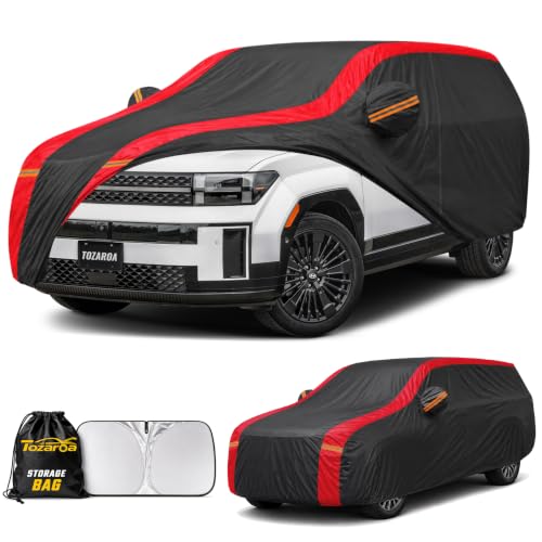 SUV Car Cover Custom Fit Santa Fe(2006-2026), 100% Waterproof All-Weather Car Covers, Outdoor Full Exterior Cover with Winter, Sun, Rain and UV Protection with Windshield Sun Shade