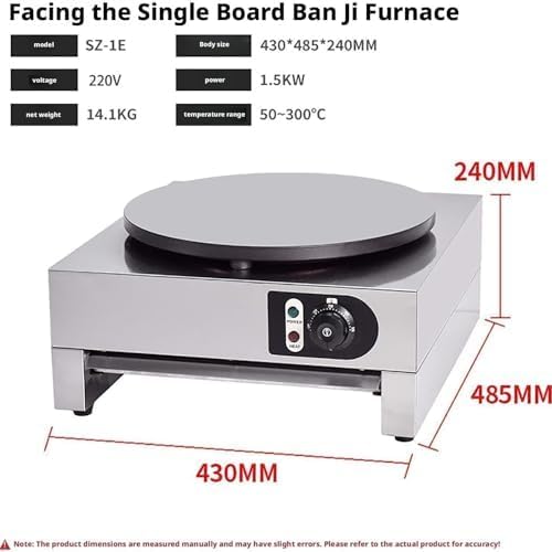 1500W Commercial Electric Crepe Maker - Adjustable Temperature Non-Stick Pancake Machine for Perfect Crepes, Pancakes, and Omelettes - Ideal for Restaurants and Home Use