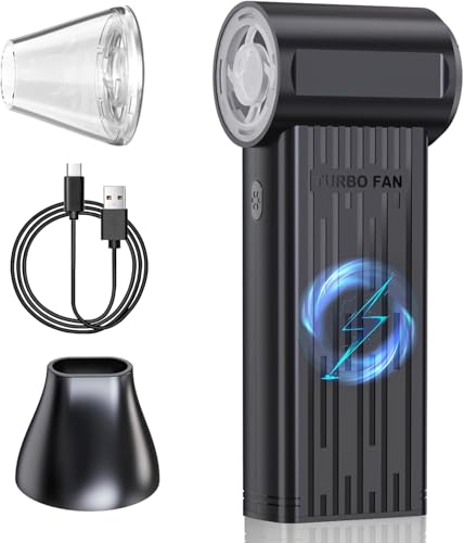 Rechargeable Compressed Air Duster, Min Blower Jet Turbo Fan, 200,000RPM 3-Gear Adjustable,Car Dryer Air Blower Cleaning,Air Cleaner for Computer,Cordless Leaf Blower Multi-Use - image 1