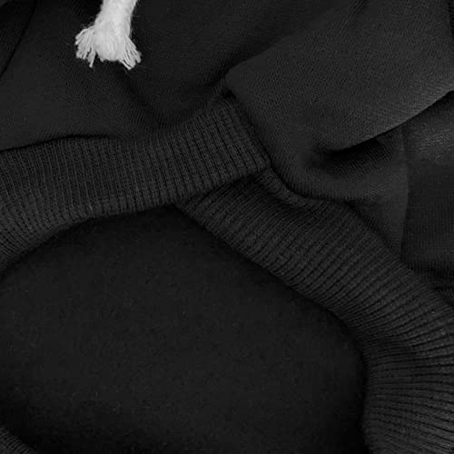 Izefia Dog hoodie Dog Hoodies Clothes Apparel Fleece Dog Sweater Winter Sweatshirt Warm Cotton Loop Basic Dog Hoodie for Small Dog Puppy Cat Black M - Image 4