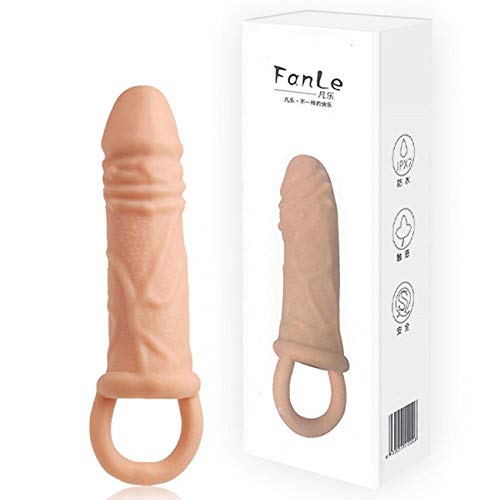 Capa Peniana Extensora com Anel para Escroto FanLe 14 cm x 4,6 cm