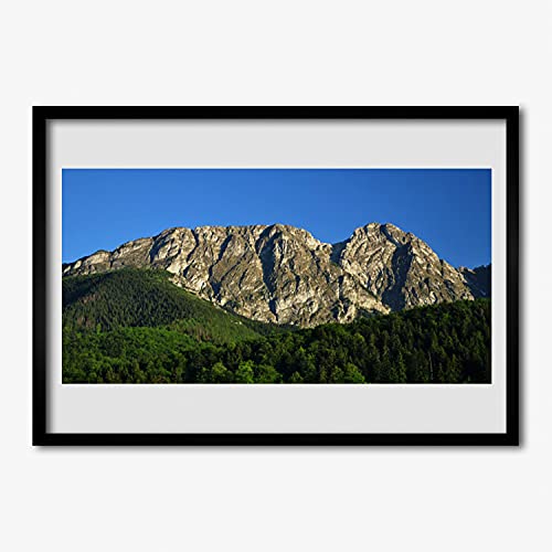 Affiche avec cadre salon déco nature forestière de montagne photo murale