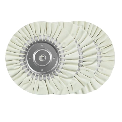 SALI Airway Buffing Wheel Kit 8 Inch Polishing Wheel Diameter 5/8' in Arbor Hole 12 Ply for Angle Grinder Used On Angle Grinder for Metal, Car, Wood, Plastic