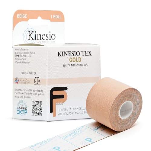 Kinesio Taping - Elastic Therapeutic Athletic Tape Tex Gold FP - Beige – 2 in. x 16.4 ft