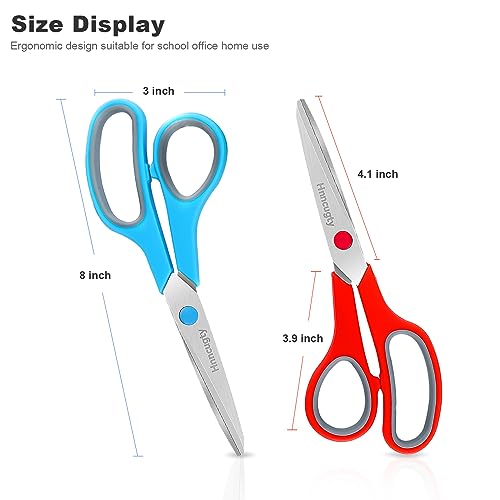 Image of Scissors, Hnncugty 8 inch Scissors All Purpose Heavy Duty Bulk Set of 6-Pack