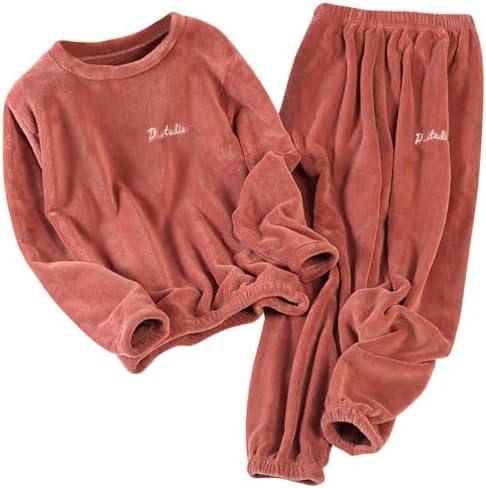Pyjama Polaire Femme Hiver – Ensemble 2 Pièces Capuche Manches Longues – Ultra Doux & Chaud – Vêtements Nuit Peluche