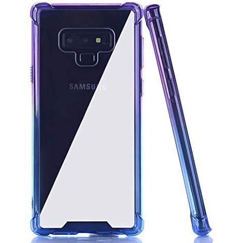 BAISRKE Galaxy Note 9 Case,Blue Purple Gradient Shock Absorption Flexible TPU Soft Edge Bumper Anti-Scratch Rigid Slim Protective Cases Hard Plastic Back Cover for Samsung Galaxy Note 9 SM-N960F Cover