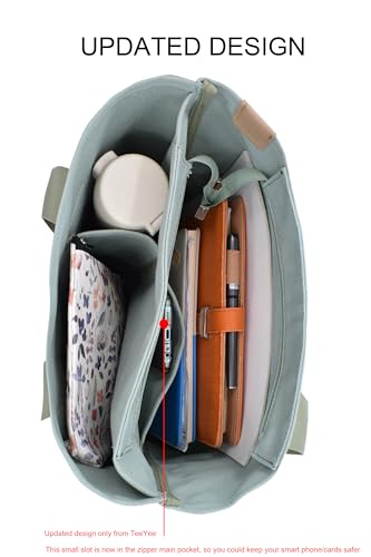 Image of TeeYee 16oz Canvas Tote Bag Casual Multi pockets Handbags Large Capacity Shopping Shoulder Bag with Pocket Bags Work Purses