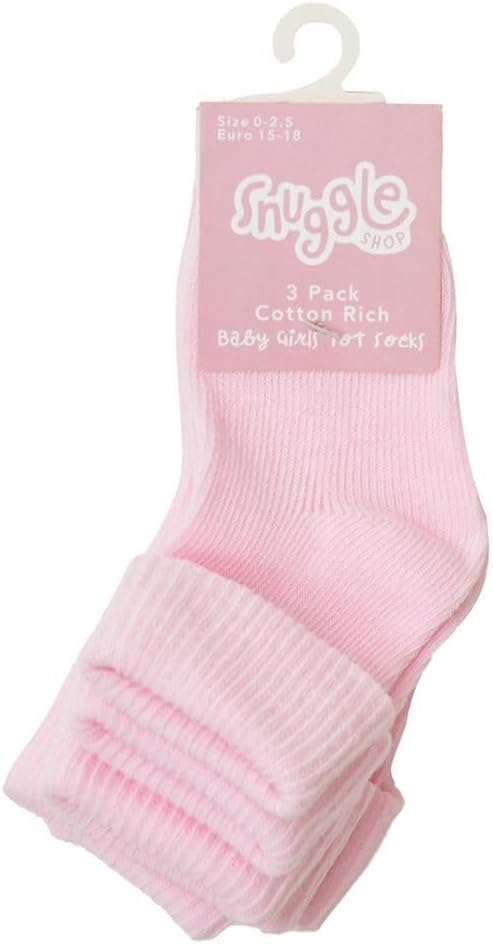 A2Z 4 Kids Infant Baby Girls Boys Plain Turn Over Socks 3 Pack Cotton Comfortable for Daily Wear Durabl Stylish Newborn Socks