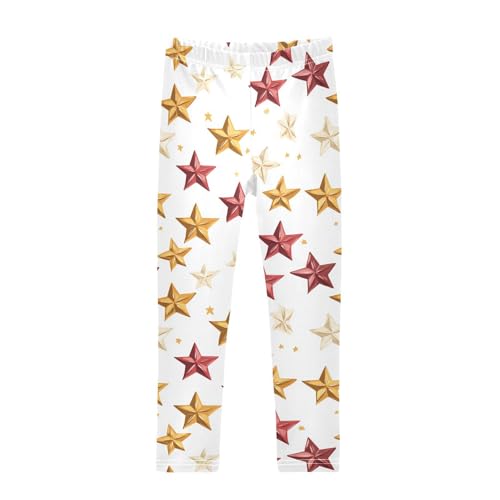 ZZKKO Girls Leggings Christmas Star Decoration Toddler Girls Clothes Leggings for Girls Toddler Girls Leggings 3-4T