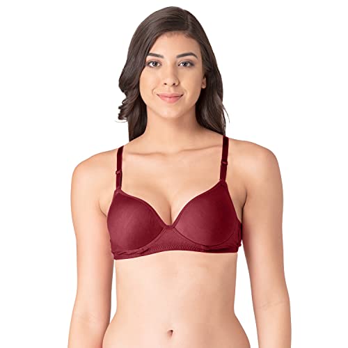 Image of Komli - Heavily Padded Push-Up Bra - Cotton Rich - Balconette - 3 /4th Coverage, Seamless, Wireless, Multiway Straps - T-Shirt Bra