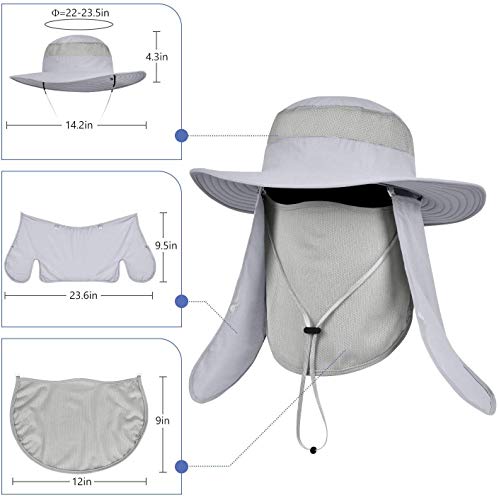 image for ZOORON Fishing Bucket Hat for Men,Waterproof Wide Brim Boonie Sun Hat 