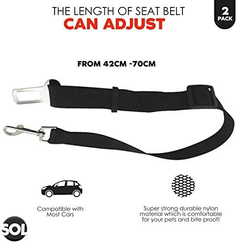 2pk Dog Car Seat Belts | Adjustable Dog Seat Belt for Dogs In Car | Dog Seat Belts for Cars UK | Car Dog Seat Belt Clip | Dog Car Seat Belt | Dog Seatbelt for Dogs | Dog Safety Belt for Car