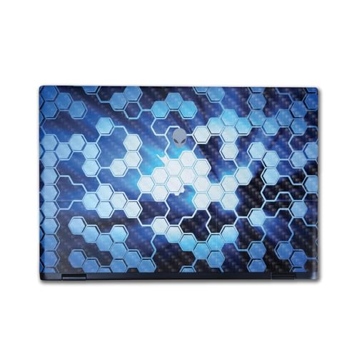 Image of Carbon Fiber Laptop Skin Compatible with Alienware M16 R2 (2024) - Shining Hex - Premium 3M Vinyl Protective Wrap Decal Cover - Easy to Apply | Crafted in The USA by MightySkins