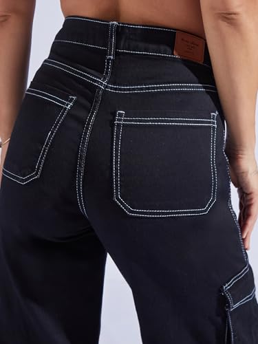 Image of Miss Chase Women's Wide-Leg High-Rise Regular-Length Stretchable Shaping Denim Jeans