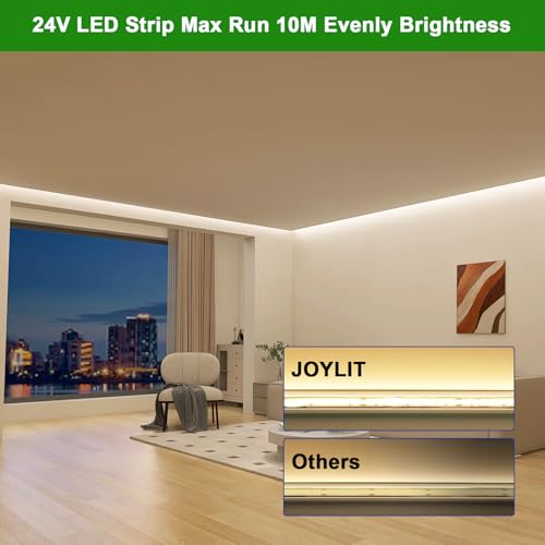 JOYLIT 10M COB LED Strip 24V 4000K Natural White 120 Degree Indoor, 384LEDs/M High Density Bright Dotless Light Strip CRI 90+ - Image 4