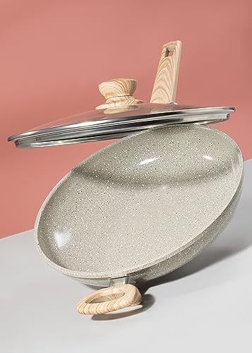 Frigideira com Tampa 30,5cm Cerâmica Marble Edition Cinza Dust Oster