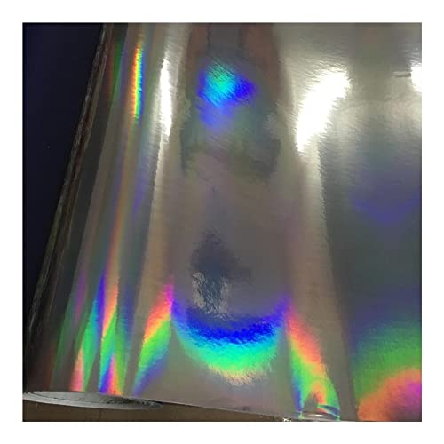 Image of wanhaoaony Car Wrap 30 * 100cm Silver Laser Chrome Plating Vinyl Holographic Auto Car Wrap Film Rainbow Body Decoration Sticker Sheet Decal(Black,50cmx300cm)