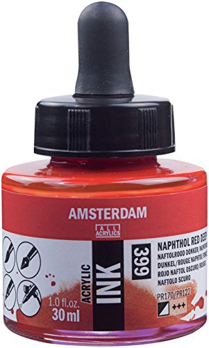 Amsterdam - Bote De Tinta Acrílica De 30 Ml Ámsterdam Rojo Naftol Oscuro En Oferta Amsterdam Acrylc Ink, Nafthol Rojo Deep, Talla Única