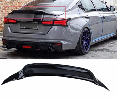 Rear Spoiler Glossy Black Compatible 2019-2024 Nissan Altima Sedan SV S SR SL Platinum Rear Trunk Wing R Style High Kick Trunk Rear Lip