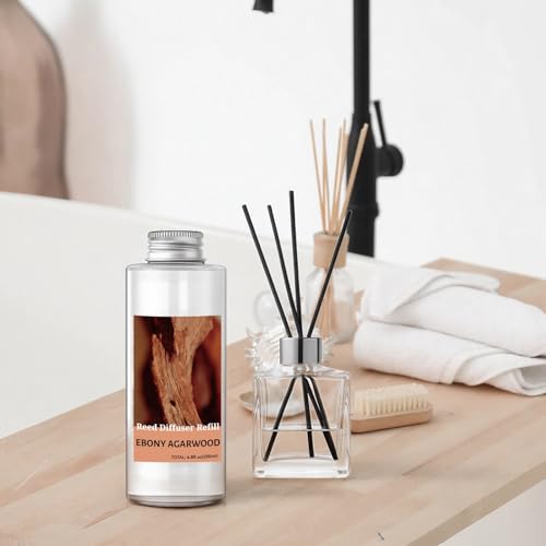 STRN Reed Diffuser Oil Refill, Ebony Agarwood Scented Diffuser Oil Refills with 6 Reed Sticks 200ML(6.8fl.oz), Room Fresheners for Home, Long-Lasting Summer Fragrance for Living Room, Bedroom, Office — view 5