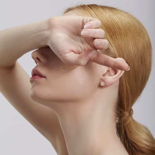 18k Gold Plated Heart Stud Earring For Women Earring Screw Back Iced Out Cubic Zirconia Micropave Fashion Jewelry SENTERIA4