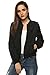Zeagoo Womens Classic Quilted Jacket Short Bomber Jacket Coat, Black, Medium