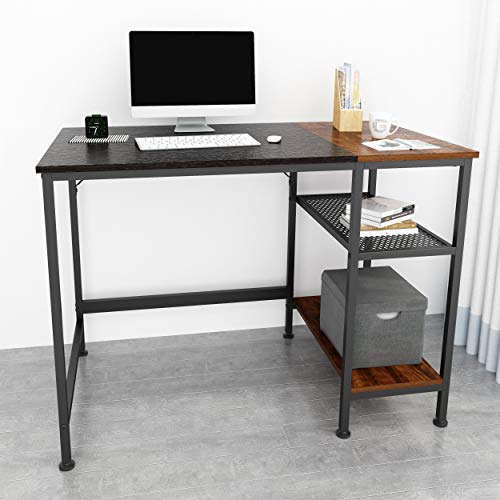 JOISCOPE Computer Desk with Shelves,Laptop Table with Grid Drawer,40