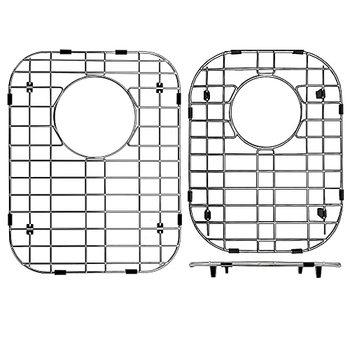Exclusive Discount 70% Price  13x16 and 11.26x14.5 inch Protectors Kitchen Sink Grates - Bottom Grids for Kitchen Sink - Sink Protectors Stainless Steel - Sink Rack for Bottom of Sink - Metal Sink Grate Protectors Set of 2