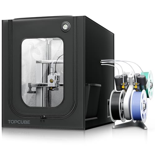 3D Printer Enclosure for Bambu Lab A1, Large Size Enclosure with LED Light, Fireproof Waterproof Dustproof Noise Reduction Constant Temperature 3D Printer Cover, 550x600x670MM Black For A1