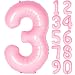 40 Inch Tiffany Pink Numbers 0-9 Birthday Party Decorations Helium Foil Mylar Number Balloon Digital 3
