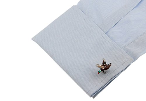MRCUFF Duck Flying Pair Cufflinks in a Presentation Gift Box & Polishing Cloth3