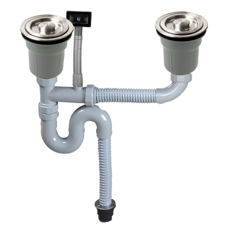 Kit de colador doble para fregadero de acero inoxidable